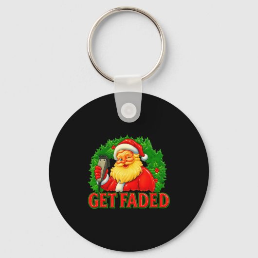 Christmas Barber Get Faded  Sleutelhanger (Voorkant)