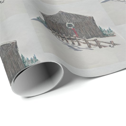 Christmas Barn Gift Wrap Cadeaupapier (Rol Hoek)