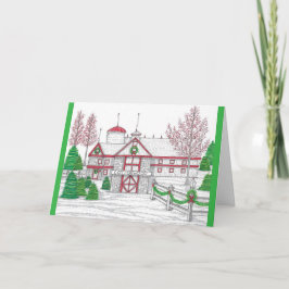 Christmas Barn Wenskaart Bedankkaart
