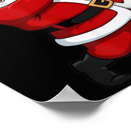 Christmas Baseball Batter Santa Xmas Srt Player Bo Poster (Hoek)