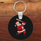Christmas Baseball Batter Santa Xmas Srt Player Bo Sleutelhanger (Voorkant)