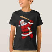 Christmas Baseball Batter Santa Xmas Srt Player Bo T-shirt (Voorkant)