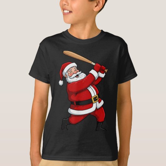 Christmas Baseball Batter Santa Xmas Srt Player Bo T-shirt (Voorkant)