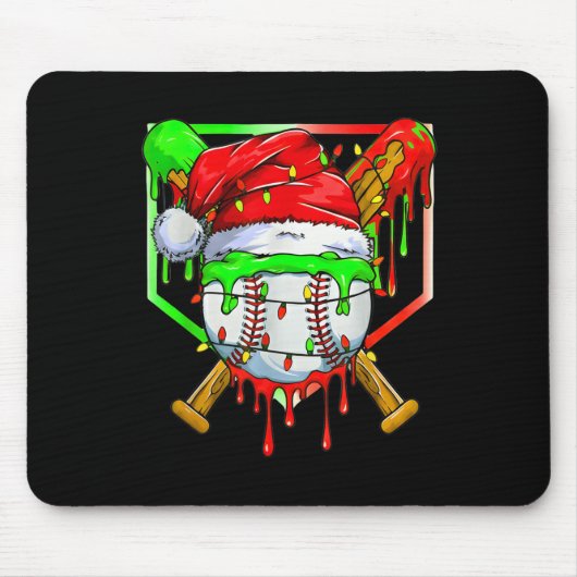 Christmas Baseball Drip For Boys Ice Cream Drip Ba Muismat (Voorkant)