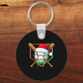 Christmas Baseball Drip Ice Cream Drip Baseball Lo Sleutelhanger (Voorkant)