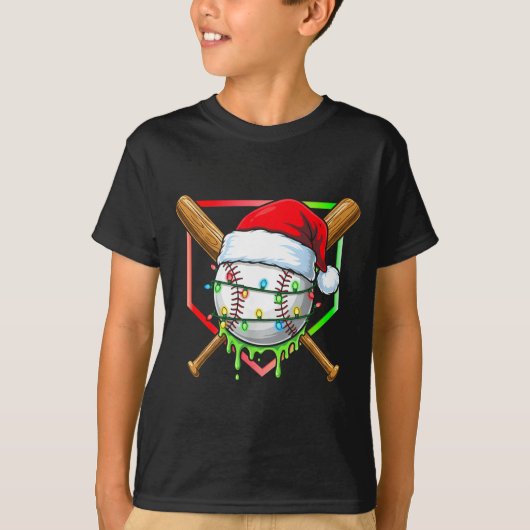 Christmas Baseball Drip Ice Cream Drip Baseball Lo T-shirt (Voorkant)