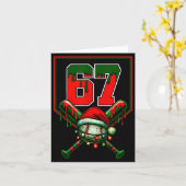 Christmas Baseball Drip Number 67 Player Or 67th B Kaart (Gele Bloem)