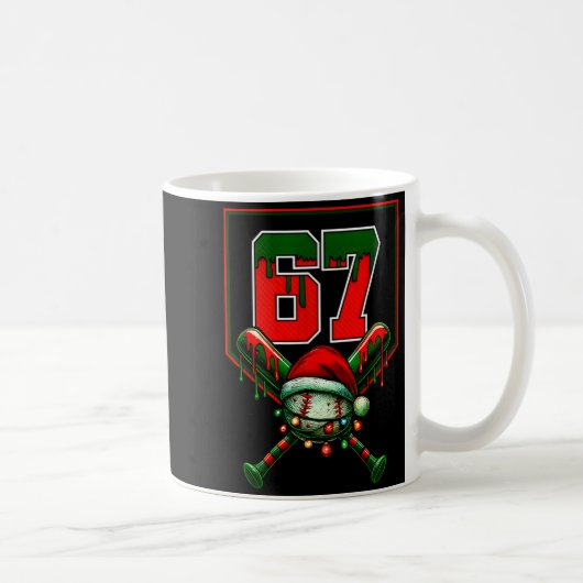 Christmas Baseball Drip Number 67 Player Or 67th B Koffiemok (Rechts)