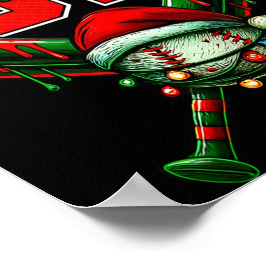 Christmas Baseball Drip Number 67 Player Or 67th B Poster (Hoek)