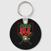 Christmas Baseball Drip Number 67 Player Or 67th B Sleutelhanger (Voorkant)
