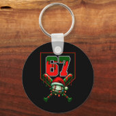 Christmas Baseball Drip Number 67 Player Or 67th B Sleutelhanger (Voorkant)