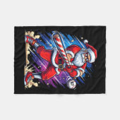 Christmas Baseball Funny Santa Game Day Xmas Boys  Fleece Deken (Voorkant (Horizontaal))