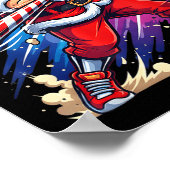 Christmas Baseball Funny Santa Game Day Xmas Boys  Poster (Hoek)