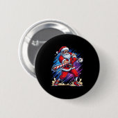 Christmas Baseball Funny Santa Game Day Xmas Boys  Ronde Button 5,7 Cm (Voorkant /achterkant)
