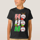 Christmas Baseball Ho Ho Ho Funny Xmas Srts Men Bo T-shirt (Voorkant)