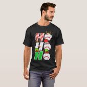 Christmas Baseball Ho Ho Ho Funny Xmas Srts Men Bo T-shirt (Voorkant volledig)