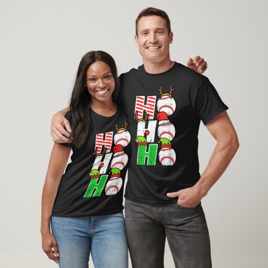 Christmas Baseball Ho Ho Ho Funny Xmas Srts Men Bo T-shirt (Unisex)