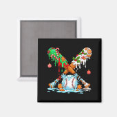 Christmas Baseball Ice Cream Drip Candy Game Day B Magneet (Voorkant / Achterkant)