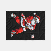 Christmas Baseball Player Santa Funny Xmas Boys Me Fleece Deken (Voorkant (Horizontaal))