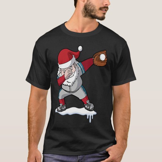 Christmas Baseball Santa Claus Quarterback Boys Ki T-shirt (Voorkant)