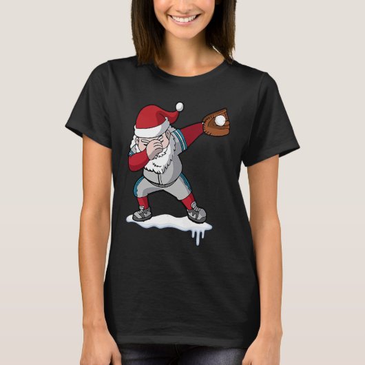 Christmas Baseball Santa Claus Quarterback Boys Ki T-shirt (Voorkant)