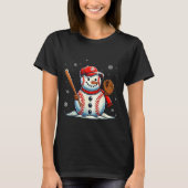 Christmas Baseball Snowman Boys Baseball Christmas T-shirt (Voorkant)