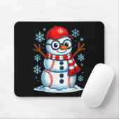 Christmas Baseball Snowman Xmas Pajamas Women Men  Muismat (Met muis)