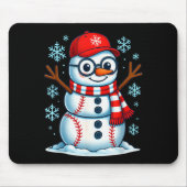 Christmas Baseball Snowman Xmas Pajamas Women Men  Muismat (Voorkant)
