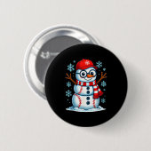 Christmas Baseball Snowman Xmas Pajamas Women Men  Ronde Button 5,7 Cm (Voorkant /achterkant)