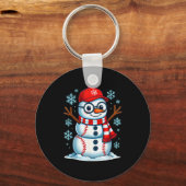 Christmas Baseball Snowman Xmas Pajamas Women Men  Sleutelhanger (Voorkant)