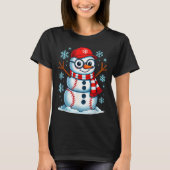 Christmas Baseball Snowman Xmas Pajamas Women Men  T-shirt (Voorkant)