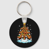 Christmas Baseball Tree Lights Xmas  Sleutelhanger (Voorkant)