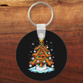 Christmas Baseball Tree Lights Xmas  Sleutelhanger (Voorkant)
