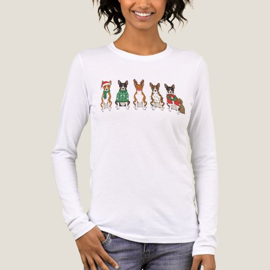 Christmas Basenjis  Tri-Blend Shirt (Voorkant volledig)