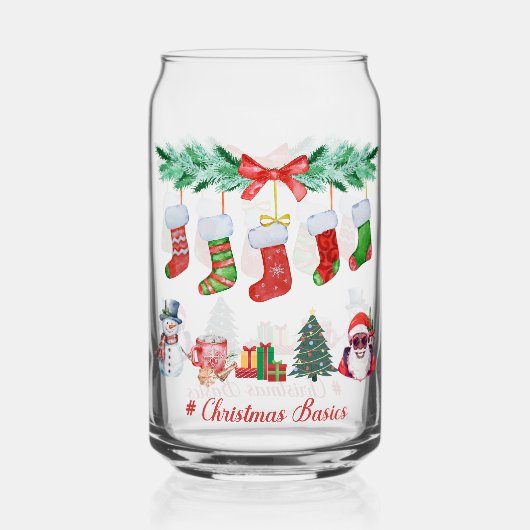 Christmas Basics 16 oz blikvormig glas (Achterkant)