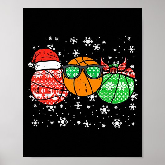 Christmas Basket Santa Cute Xmas Srts Men Boys Kid Poster (Voorkant)