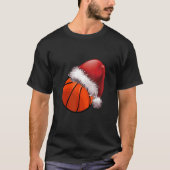 Christmas basketball For Kids Men Ball Santa Pajam T-shirt (Voorkant)