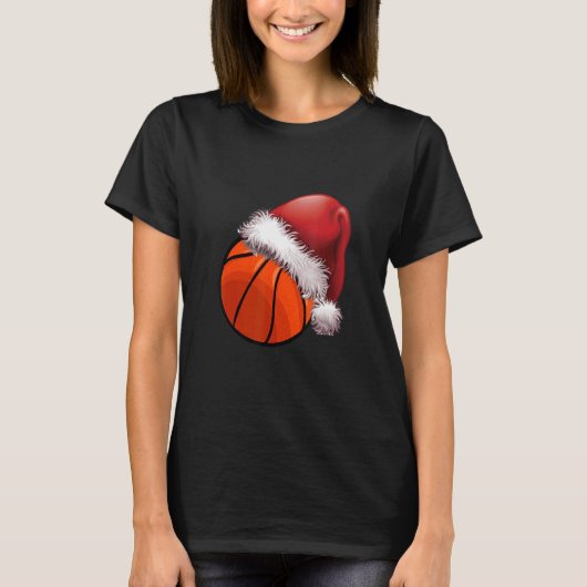 Christmas basketball For Kids Men Ball Santa Pajam T-shirt (Voorkant)