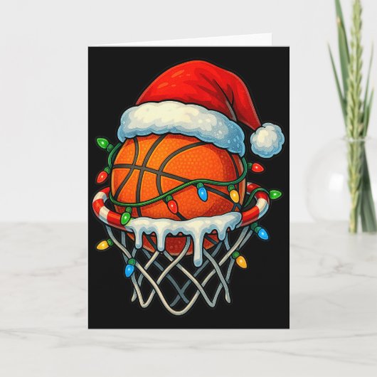 Christmas Basketball Ice Cream Drip For Boys Kids  Kaart (Voorkant)