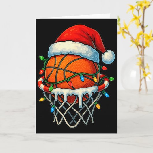 Christmas Basketball Ice Cream Drip For Boys Kids  Kaart (Gele Bloem)
