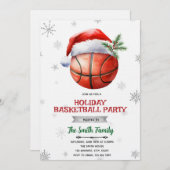 Christmas basketball party invitation kaart (Voorkant / Achterkant)