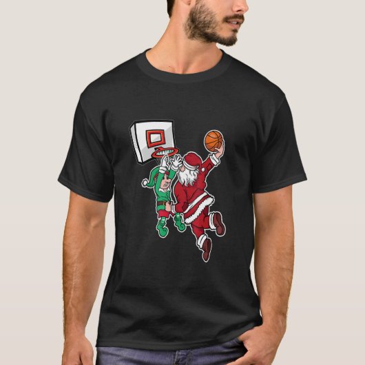 Christmas Basketball Player Santa Dunk Xmas T-shirt (Voorkant)