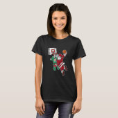 Christmas Basketball Player Santa Dunk Xmas T-shirt (Voorkant volledig)