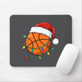 Christmas Basketball Santa Hat Wrapped In Lights H Muismat (Met muis)