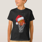Christmas Basketball Shirt Basketball Santa Snow (Voorkant)