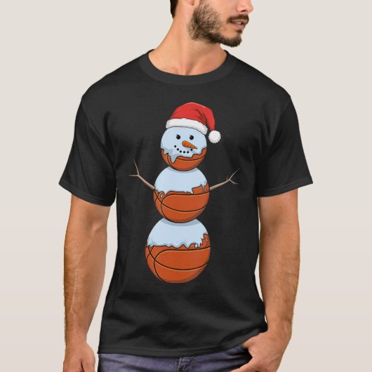 Christmas Basketball Shirt Snowman Basketball Chri (Voorkant)