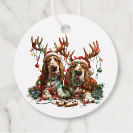 Christmas Basset Hound Dogs Bedankjes Labels