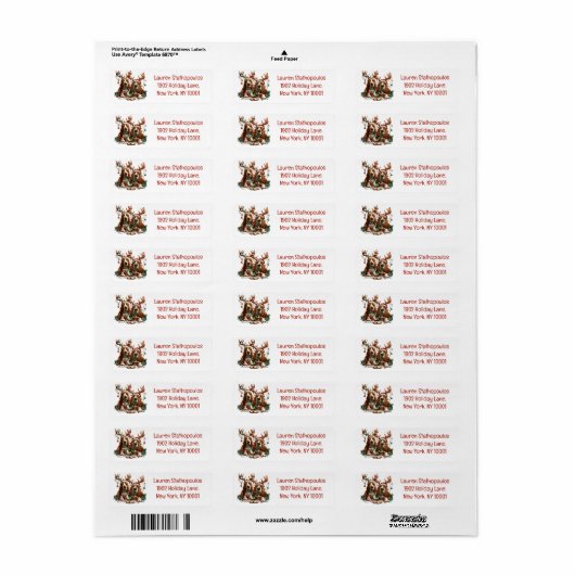 Christmas Basset Hound Dogs Etiket (Full Sheet)