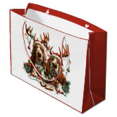 Christmas Basset Hound Dogs Groot Cadeauzakje (Achterkant Gekanteld)