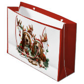 Christmas Basset Hound Dogs Groot Cadeauzakje (Voorkant Gekanteld)